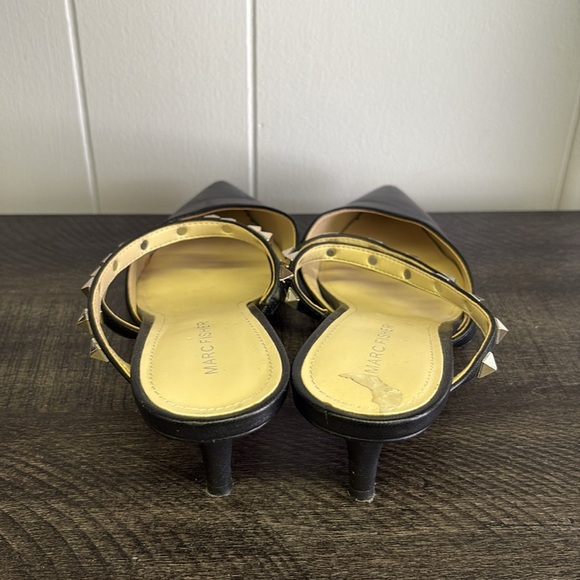 Marc Fisher Black Studded Mules - Picture 3 of 5